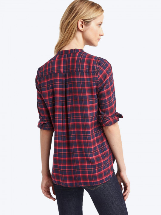 Plaid pintuck popover