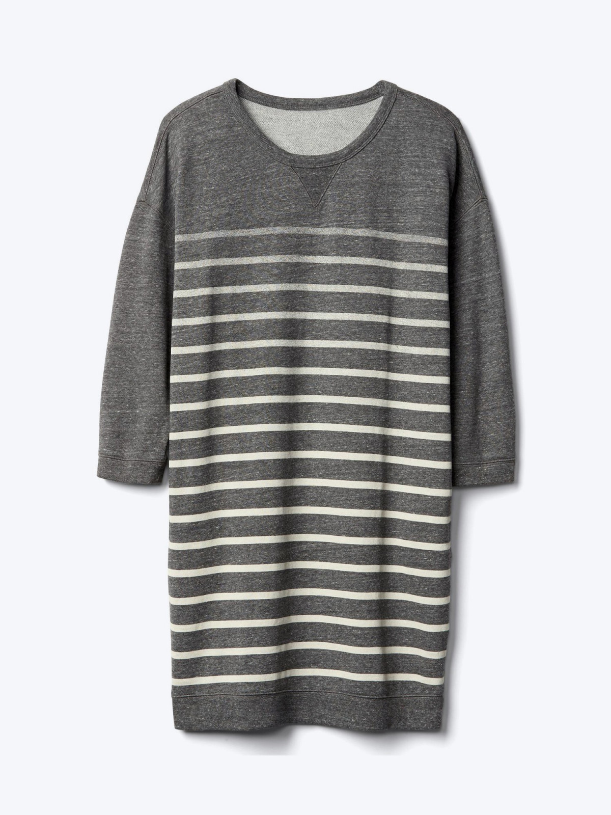 Three-quarter sleeve sweatshirt dress