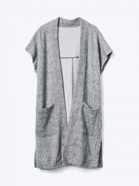 Fleece open-front duster cardigan