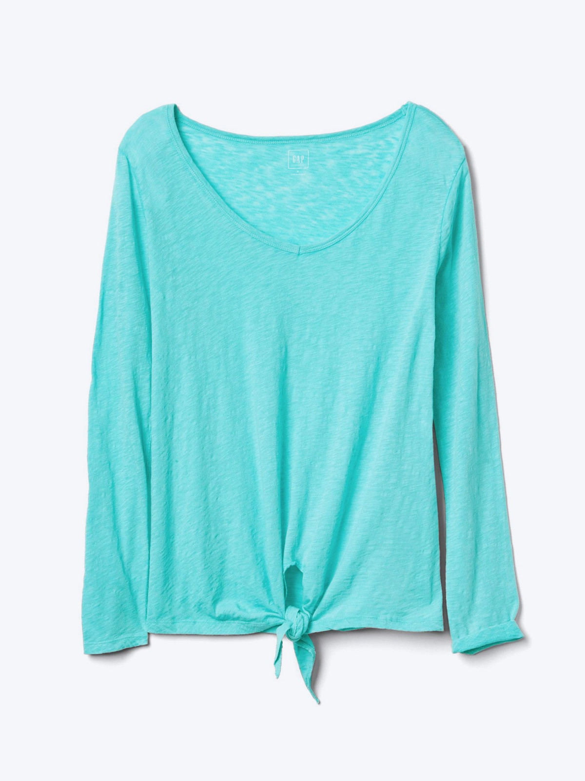 V-neck knot slub tee