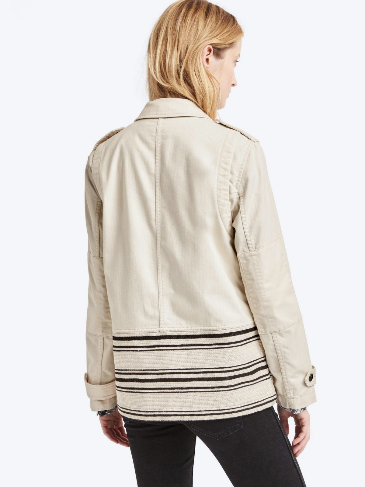 Textured stripe utility jacket