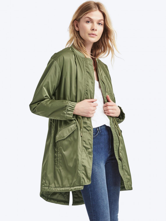 Long utility bomber parka