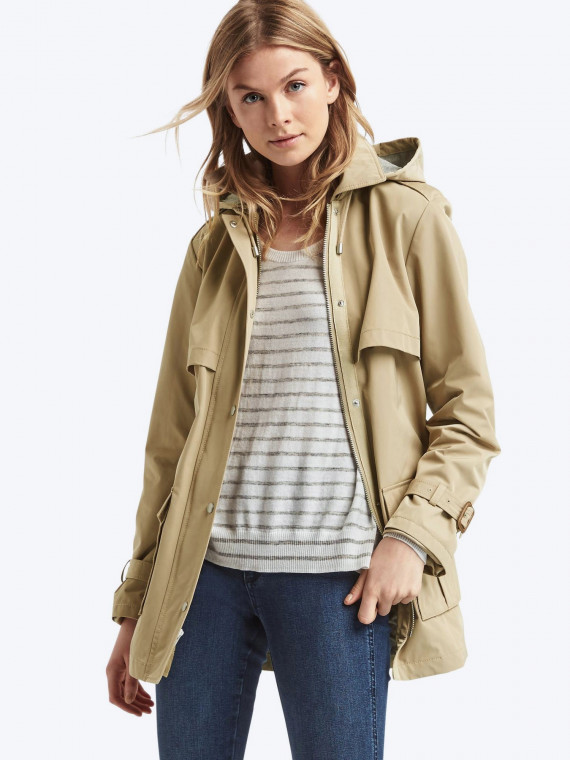 copy of Twill short hooded trench