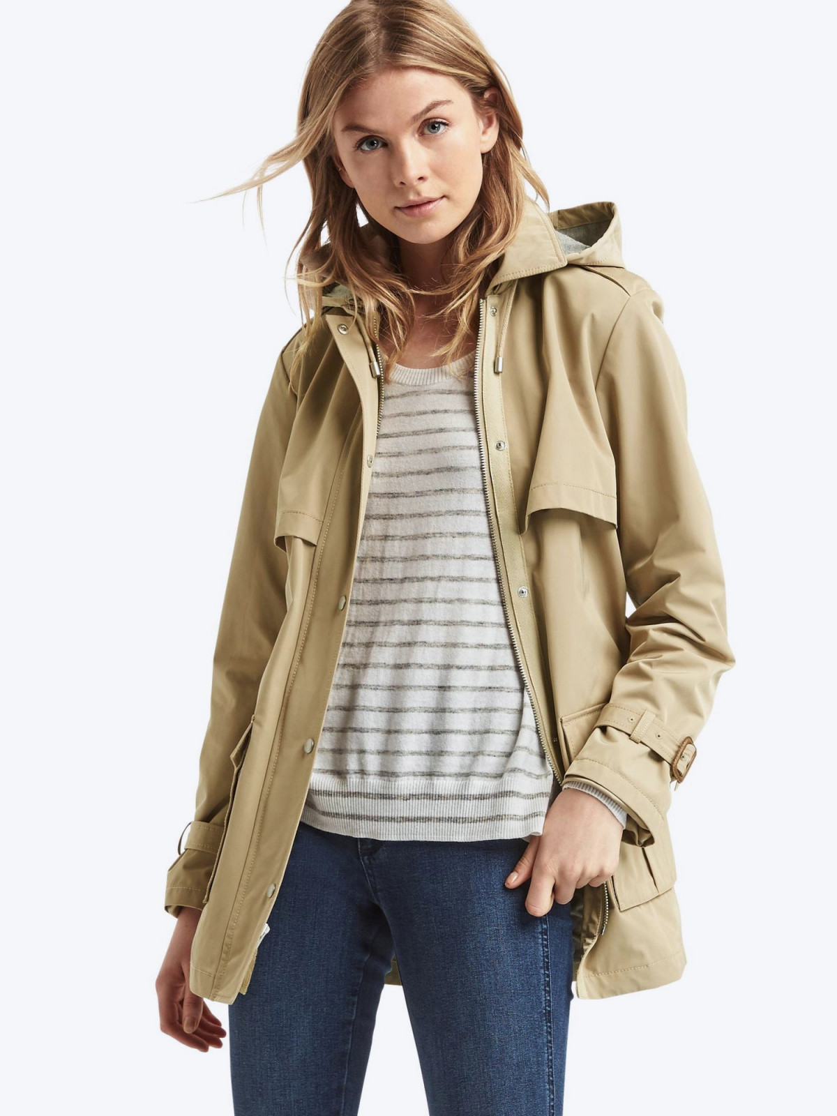 copy of Twill short hooded trench