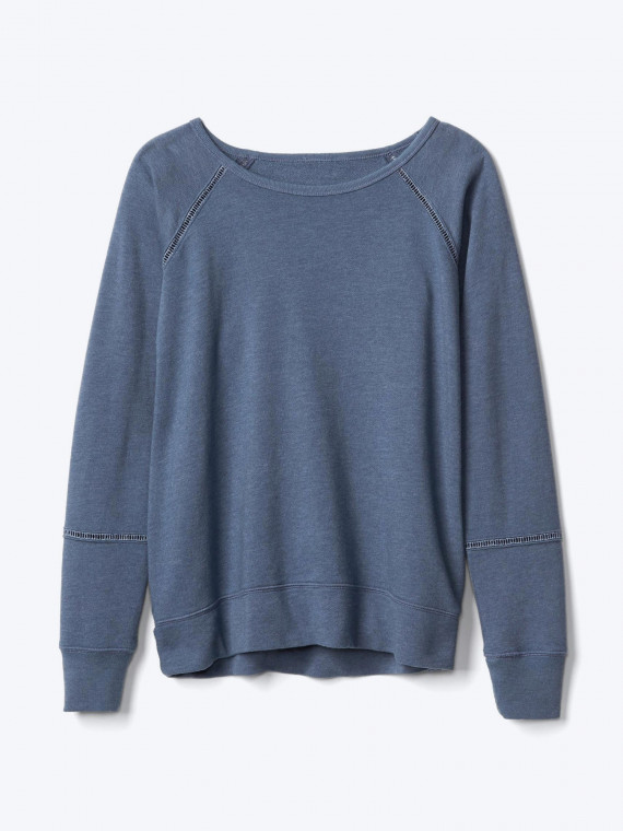 Ladder-trim pullover sweatshirt