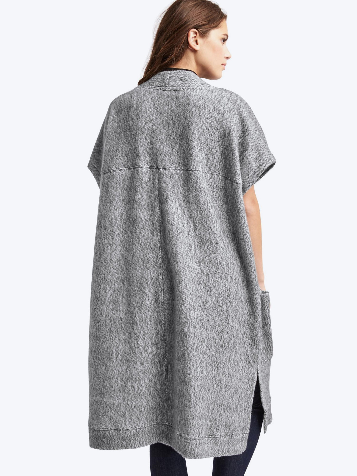 Fleece open-front duster cardigan