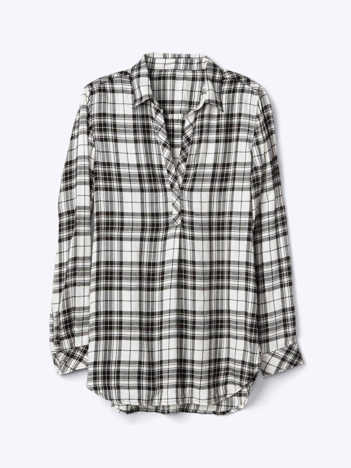 Soft metallic plaid tunic