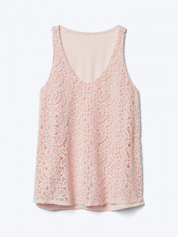 Crochet lace scoop tank