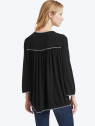 Drapey contrast-stitch long sleeve top