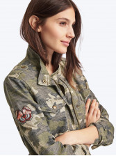 Embroidered camo utility jacket