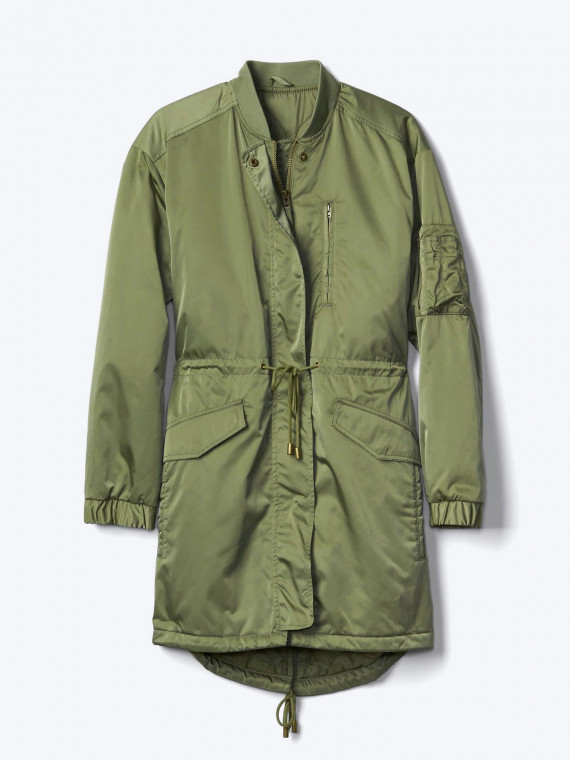 Long utility bomber parka