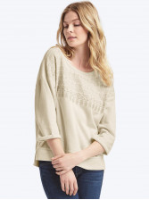 Embroidered yoke sweatshirt