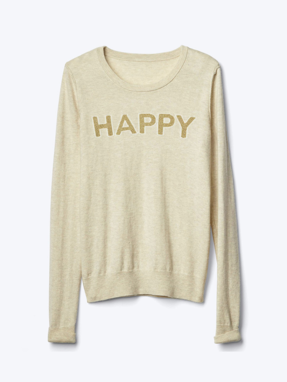 Happy intarsia crewneck sweater