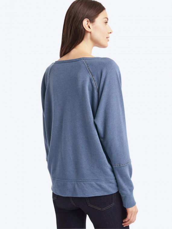 Ladder-trim pullover sweatshirt