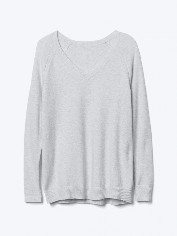 Soft open V-neck sweater