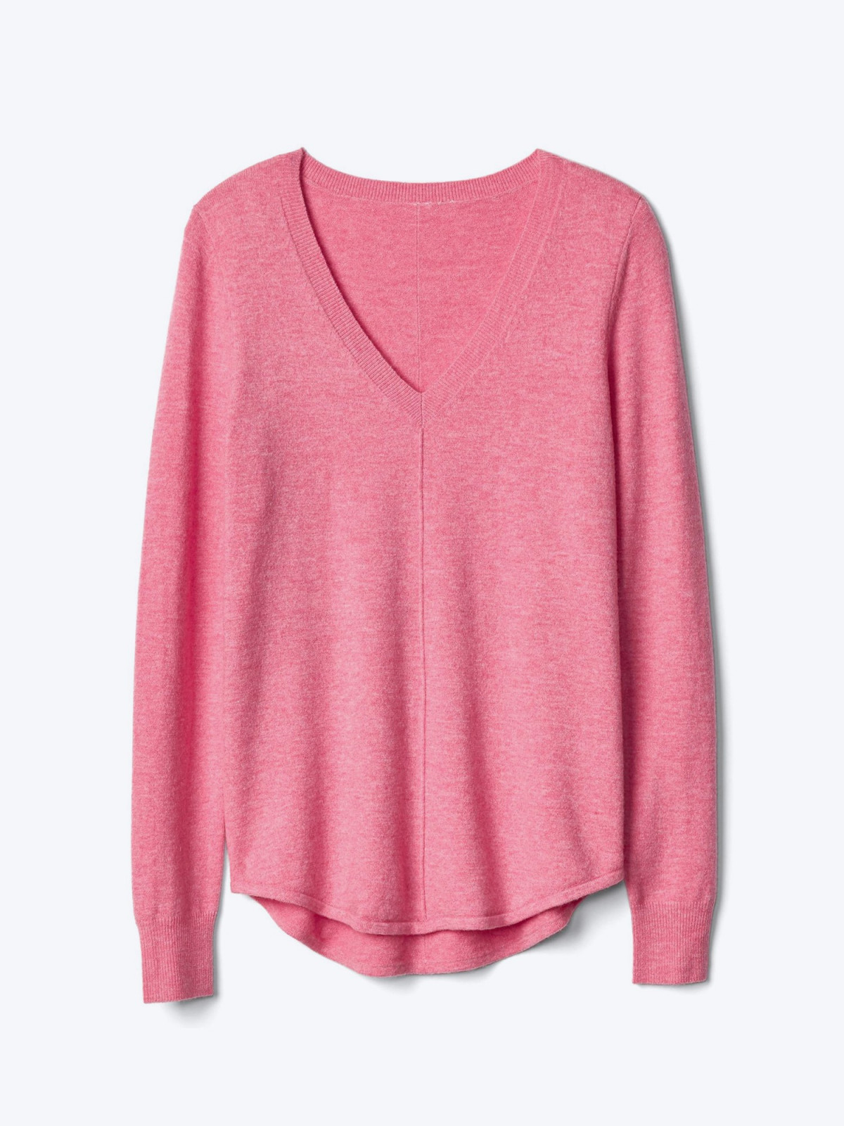 Deep V-neck long sleeve sweater